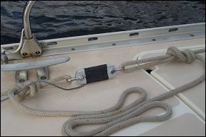 Strain gauge sensor attached to the anchor rode